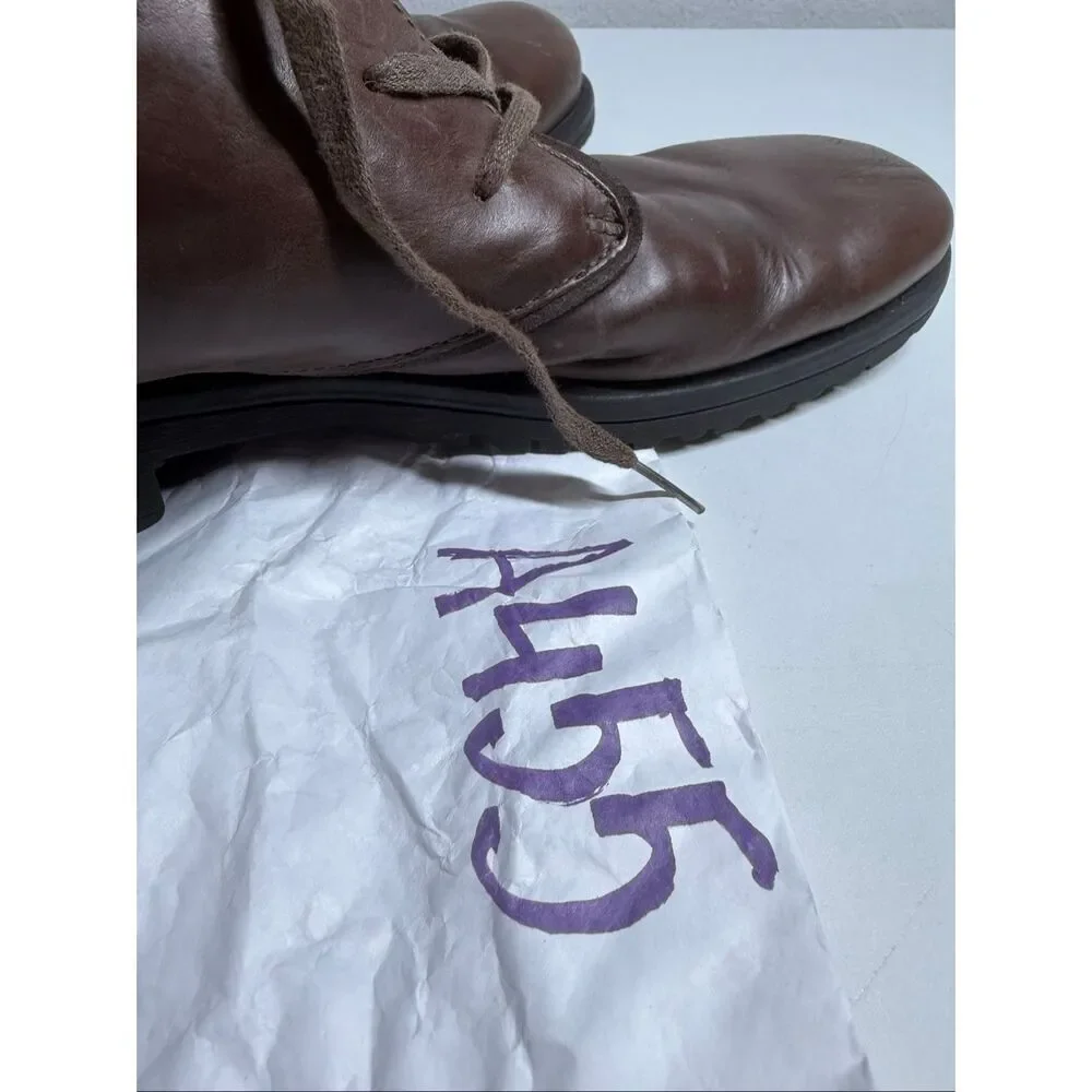 Clarks Ankle Boots Men Size 13 Brown Leather Lace Up See Description
